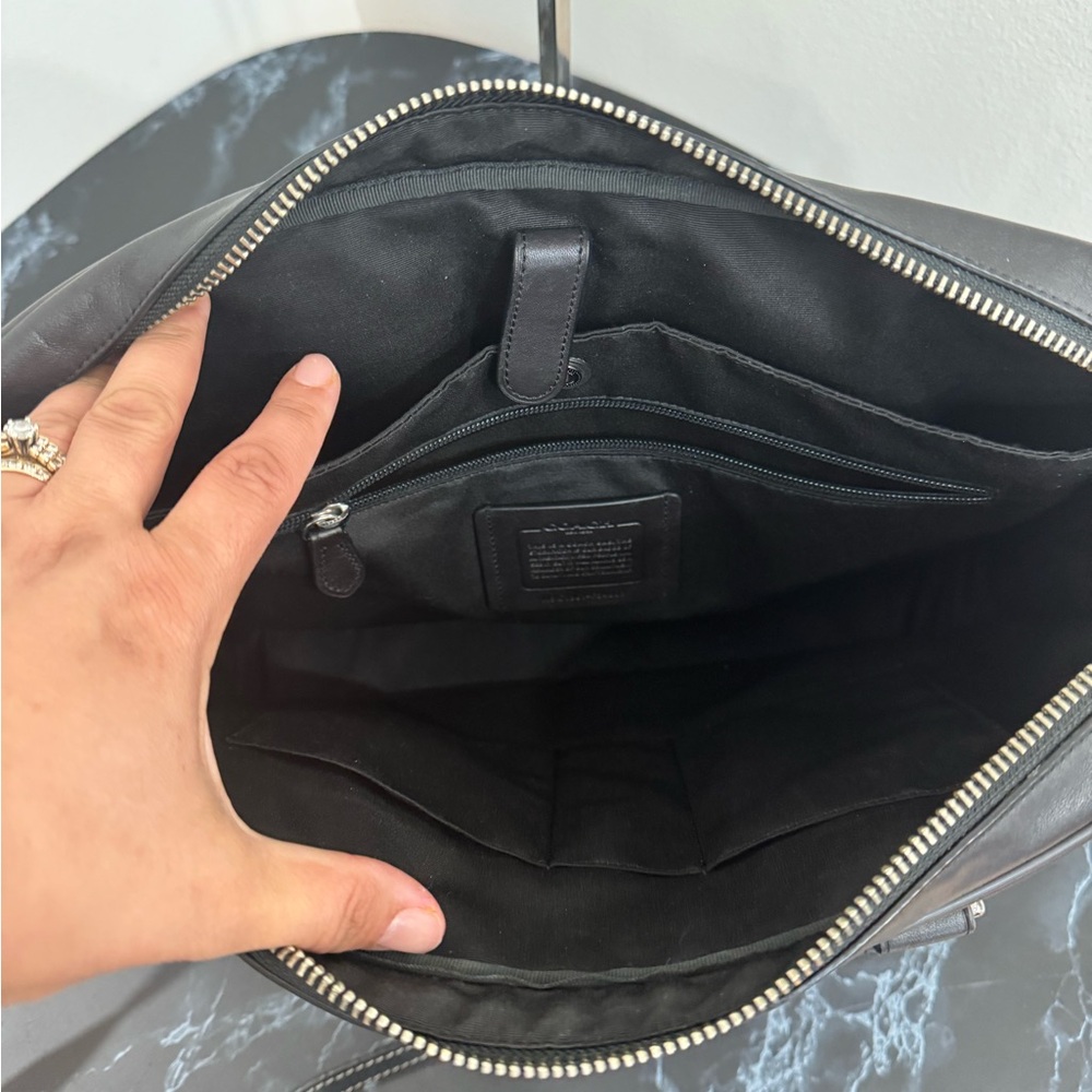 COACH Laptop iPad Bag Perry Slim Brief Case Men / Women Brown Canvas AUTHENTIC - Picture 12 of 16